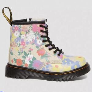 Dr. Martens Toddler 1460 Floral Mash Up K Hydro Leather Lace Up Boots SZ 12